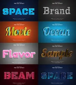 Psd text effect set part 66