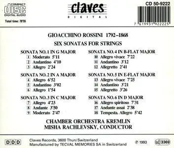 Chamber Orchestra Kremlin, Misha Rachlevsky - Rossini: Six Sonatas for Strings (1993)