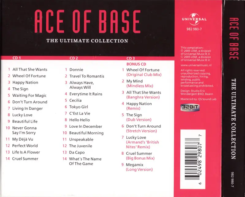 Сборник 2005. Ace of Base the Ultimate collection. 2005 - Ultimate collection. Cd1 cd2 cd3 американские коды. Как переводится Ace of Base на русский.