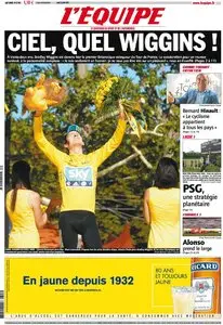 L'Equipe Edition du Lundi 23 Juillet 2012