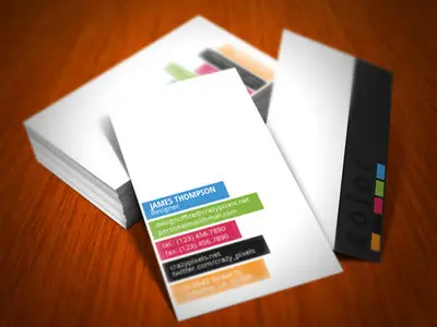 5 Colors Business Card Template