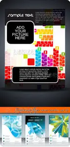 Corporate flyer cover vector set 10