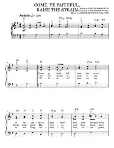 Come, Ye Faithful, Raise The Strain - John Mason Neale, Theodulph of Orleans (Easy Piano)