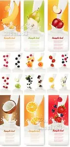 Milk & Food Banners Vector