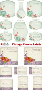 Vectors - Vintage Flower Labels