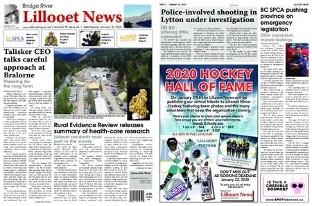 Bridge River Lillooet News – January 22, 2020