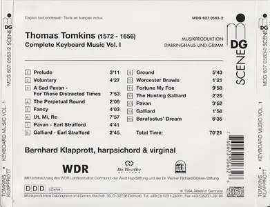 Tomkins - Bernhard Klapprott - Complete Keyboard Music Vol.1 {1994}