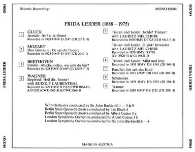 Frida Leider - Lebendige Vergangenheit (1989) {Preiser Records 89004 rec 1927-1931}