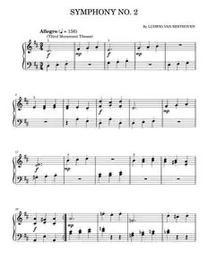 Symphony No.2, Op.36 - Ludwig van Beethoven (Easy Piano)