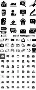 Vectors - Black Message Icons