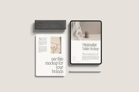 Minimalist Tablet Display Mockup W7TDGVN