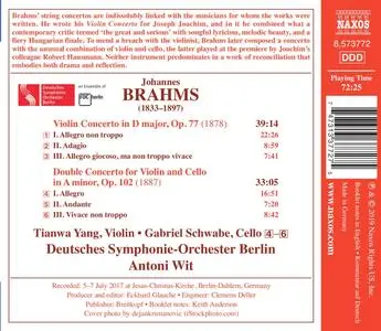 Tianwa Yang, Gabriel Schwabe, Antoni Wit - Brahms: Violin Concerto; Double Concerto (2019)