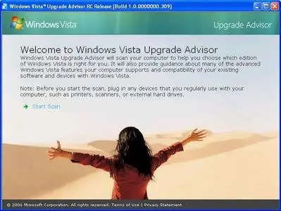 Windows Vista Upgrade Advisor RC1 Build 1.0.0000.309