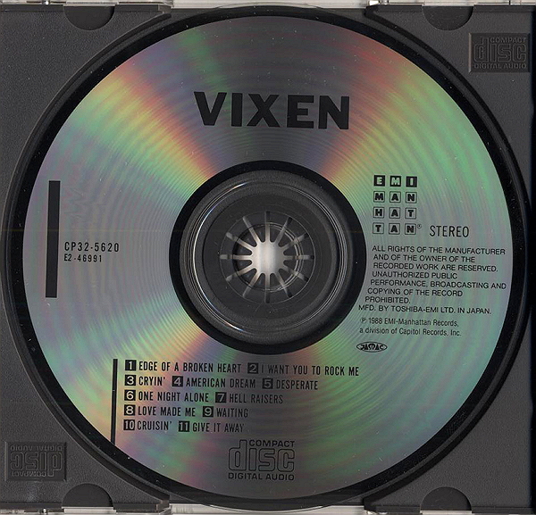 Vixen - Vixen (1988) Japan 1st Press.