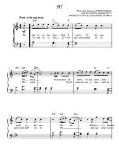2U - Justin Bieber & David Guetta (Easy Piano)