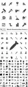 Vectors - Black Construction Icons 3