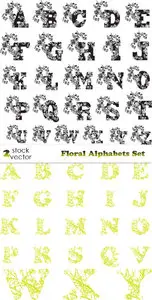 Vectors - Floral Alphabets Set