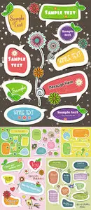 Cute Speech Bubbles Vector