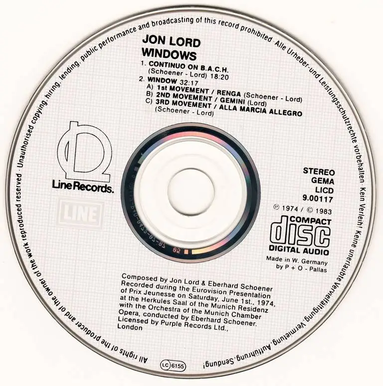 Jon Lord - Windows (1974) {1987, Reissue}
