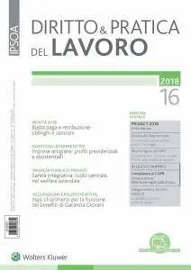 Diritto e Pratica del Lavoro N.16 - 21 Aprile 2018