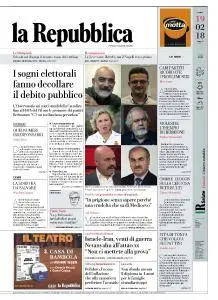 la Repubblica - 19 Febbraio 2018