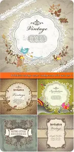 Invitation vintage vector background with lace part 3
