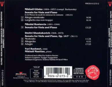 Viola Sonatas: Glinka, Roslavets, Shostakovich / Yuri Bashmet,  Mikhail Muntian (1992)