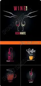 Logos drinks vector 2