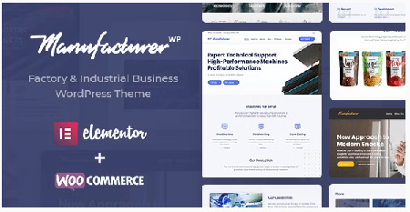 Themeforest - Manufacturer v1.3.9 - Factory and Industrial WordPress Theme NULLED