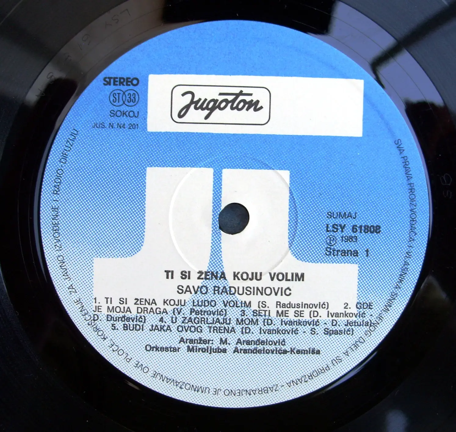 Savo Radusinovic - Ti si Zena Koju Ludo Volim (1983) Jugoton LSY-61808 (24bit/96kHz) + CD format