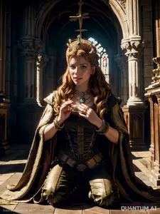 AI Katheryn Winnick - Anna Henrietta Witcher 3 Regal Medieval Costume Roya Vikings Lagertha Game Cosplay (AI Generated)