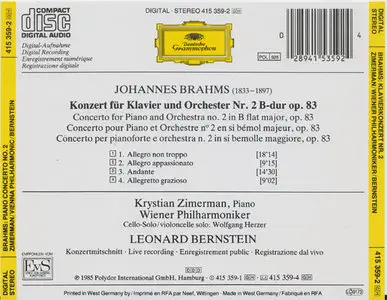 Brahms - Zimerman - Piano Concerto Nr.2 (1985) [REPOST]