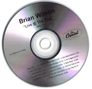 Brian Wilson - Live At The Roxy (2001) {2CD PROMO, Capitol Records}