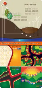 Creative backgrounds abstract vector set 4