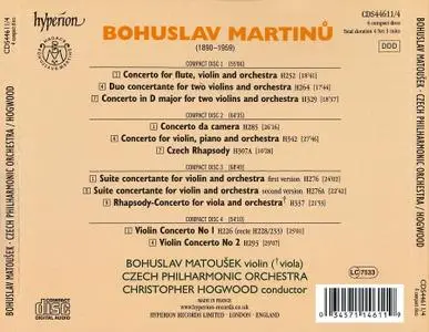 Bohuslav Matoušek, Christopher Hogwood - Martinů: The Complete Music for Violin and Orchestra [4CDs] (2019)