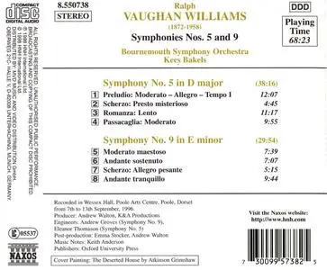 Kees Bakels, Bournemouth Symphony Orchestra - Ralph Vaughan Williams: Symphonies Nos. 5 & 9 (1998)