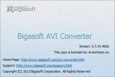 Bigasoft AVI Converter 3.7.34.4820