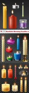 Vectors - Realistic Burning Candles 5