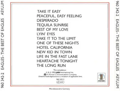 Eagles - The Best Of Eagles (1985)