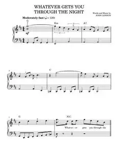 Whatever Gets You Through The Night - John Lennon, with the Plastic Ono Nuclear Band (Easy Piano)