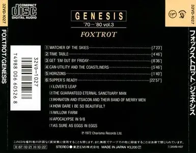 Genesis - Foxtrot (1972) [1986, Japan, 1st Press] {Black Triangle CD}