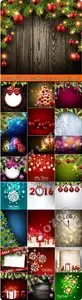 2016 Merry Christmas and Happy New Year vector background 11