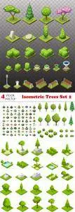 Vectors - Isometric Trees Set 2