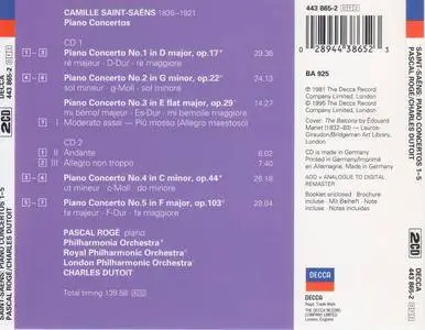 Saint-Saëns - Piano Concertos 1-5 - Pascal Rogé, Charles Dutoit (1981) {2CD Set Decca 443 865-2 rel 1995}