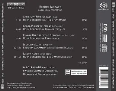 Alec Frank-Gemmill, Nicholas McGegan, Swedish Chamber Orchestra - Before Mozart: Early Horn Concertos (2018)
