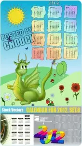 Calendar for 2012. Set.8 - Stock Vector