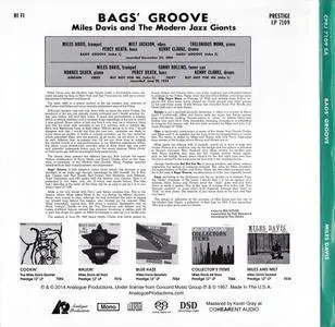 Miles Davis - Bags' Groove (1957) Analogue Productions’ Prestige Mono Series, Remastered 2014