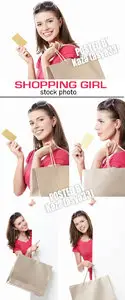 Shopping girl & banner