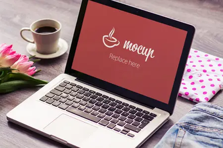 PSD - Macbook Pro Mockup Flower