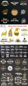 Vectors - Different Retro Christmas Labels